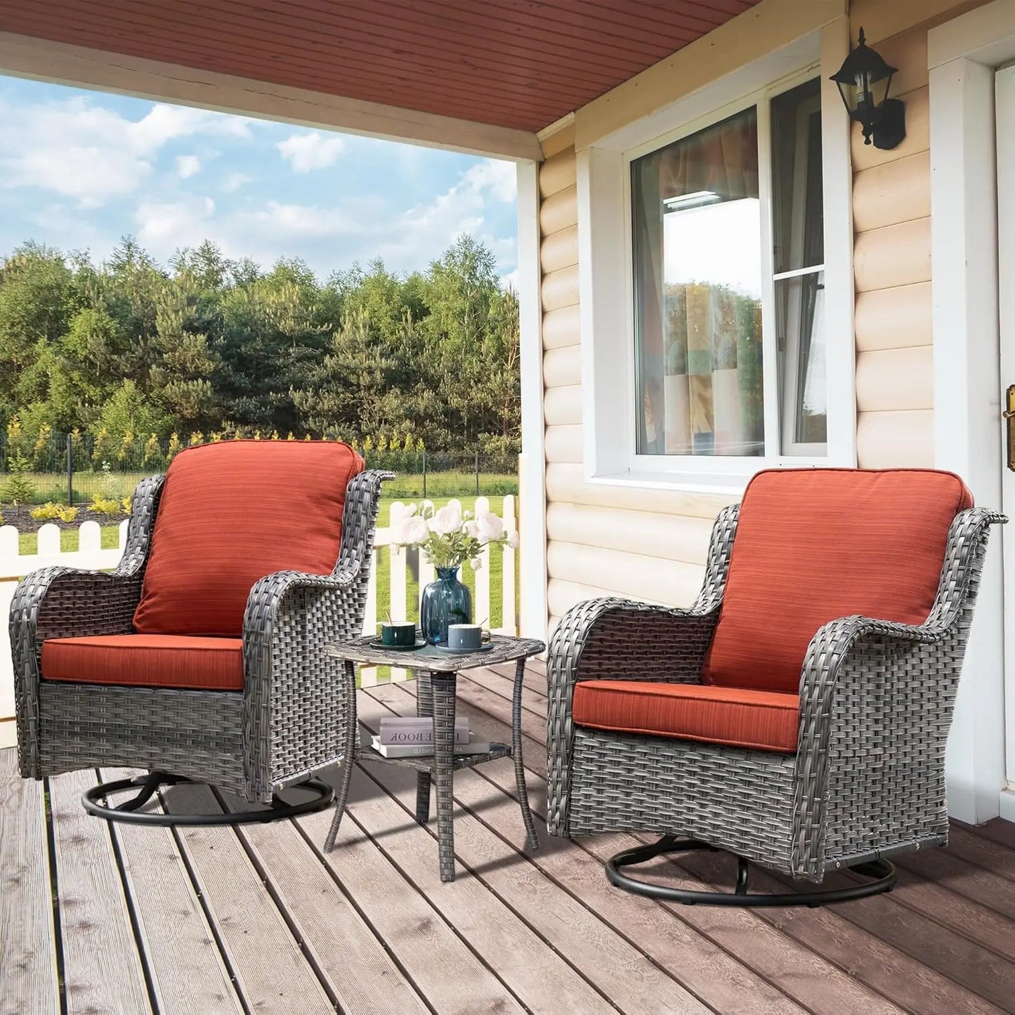 3 Pcs Swivel Rocking Furniture Set