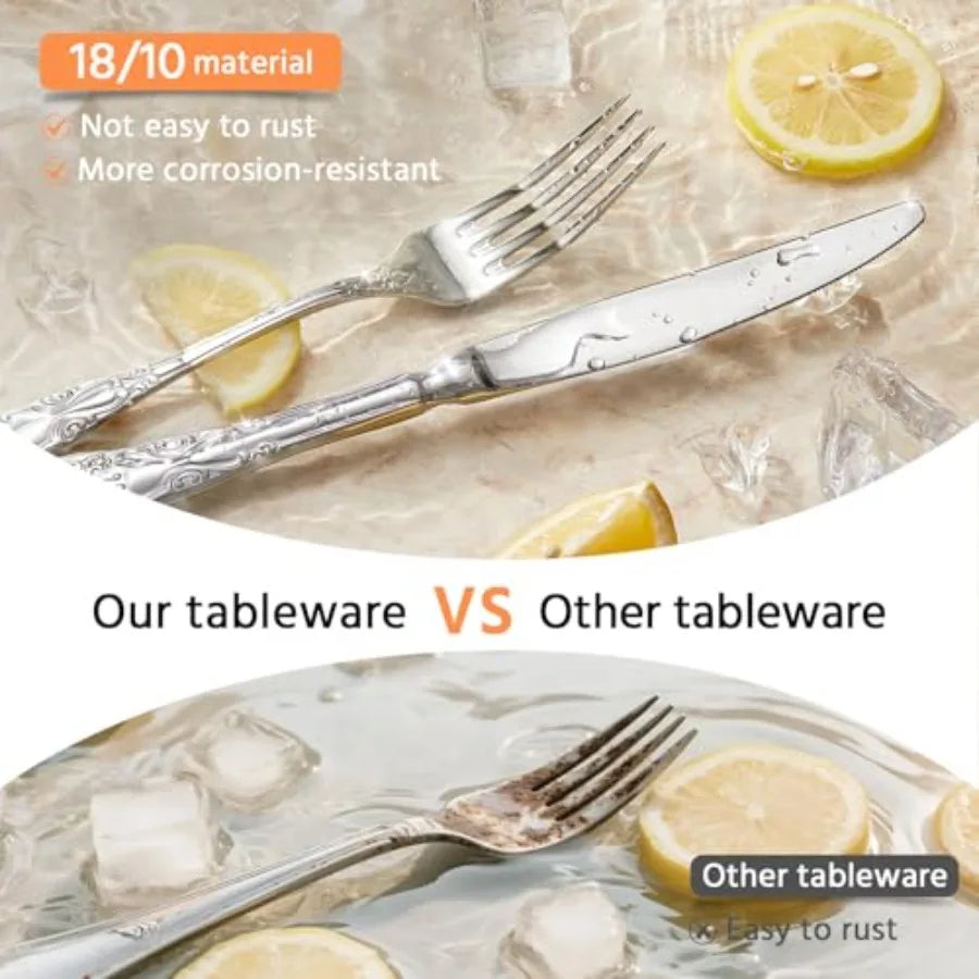 Vintage Silverware Set 60-Piece