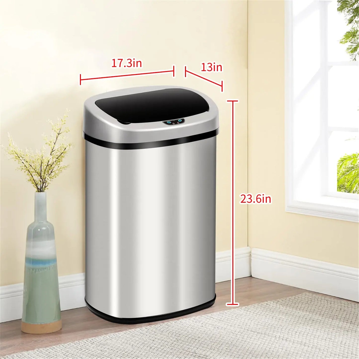 13-Gallon Kitchen Automatic Trash Can
