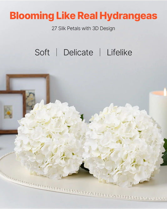 Artificial White Silk Hydrangea Bouquets