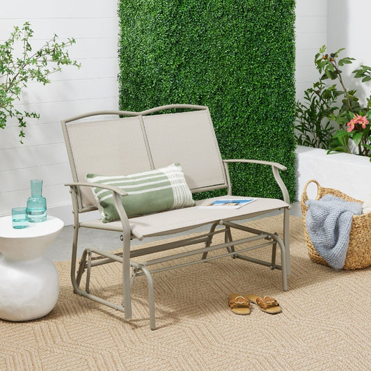 Mesh Patio Loveseat Swing Glider Rocker