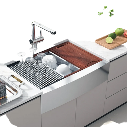 36 Inch Stainless Steel Farmhouse Workstation Sink