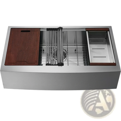 36 Inch Stainless Steel Farmhouse Workstation Sink