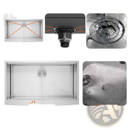 36 Inch Stainless Steel Farmhouse Workstation Sink