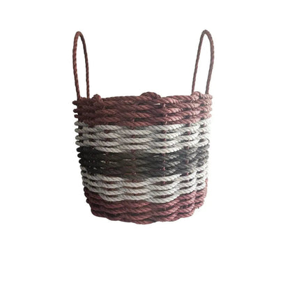 Burgundy, Gray & Black Five Stripe Rope Basket