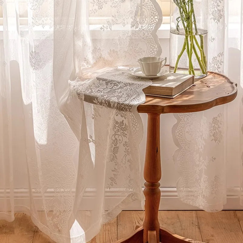 White Lace Sheer Curtains