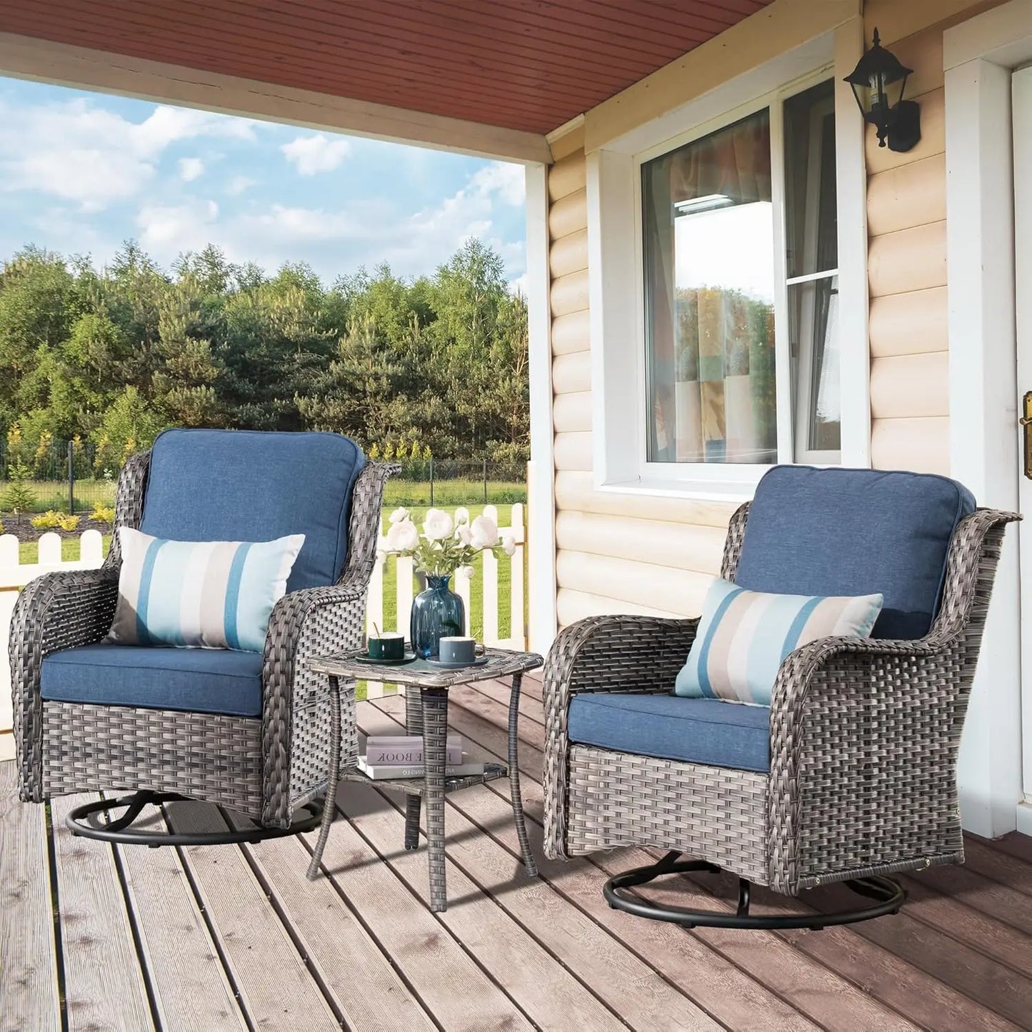 3 Pcs Swivel Rocking Furniture Set