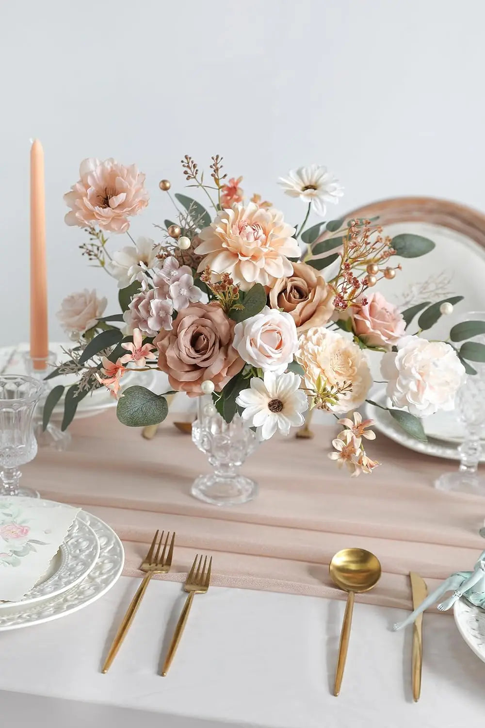 Nude Colored Rose Artificial Bouquet