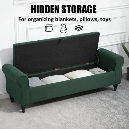 Upholstered End of Bed Storage Bench