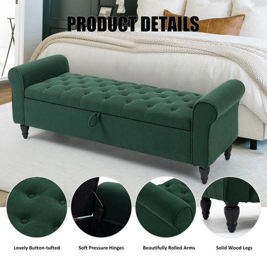 Upholstered End of Bed Storage Bench