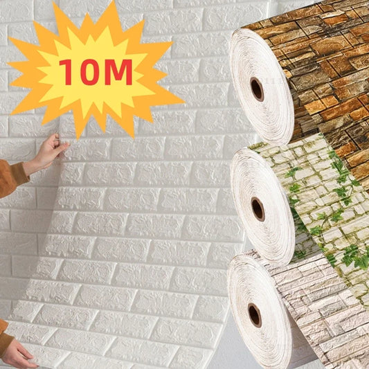 Self-adhesive Antique Foam Brick Wallpaper