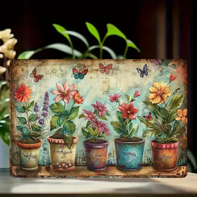 Charming Vintage Garden Metal Sign
