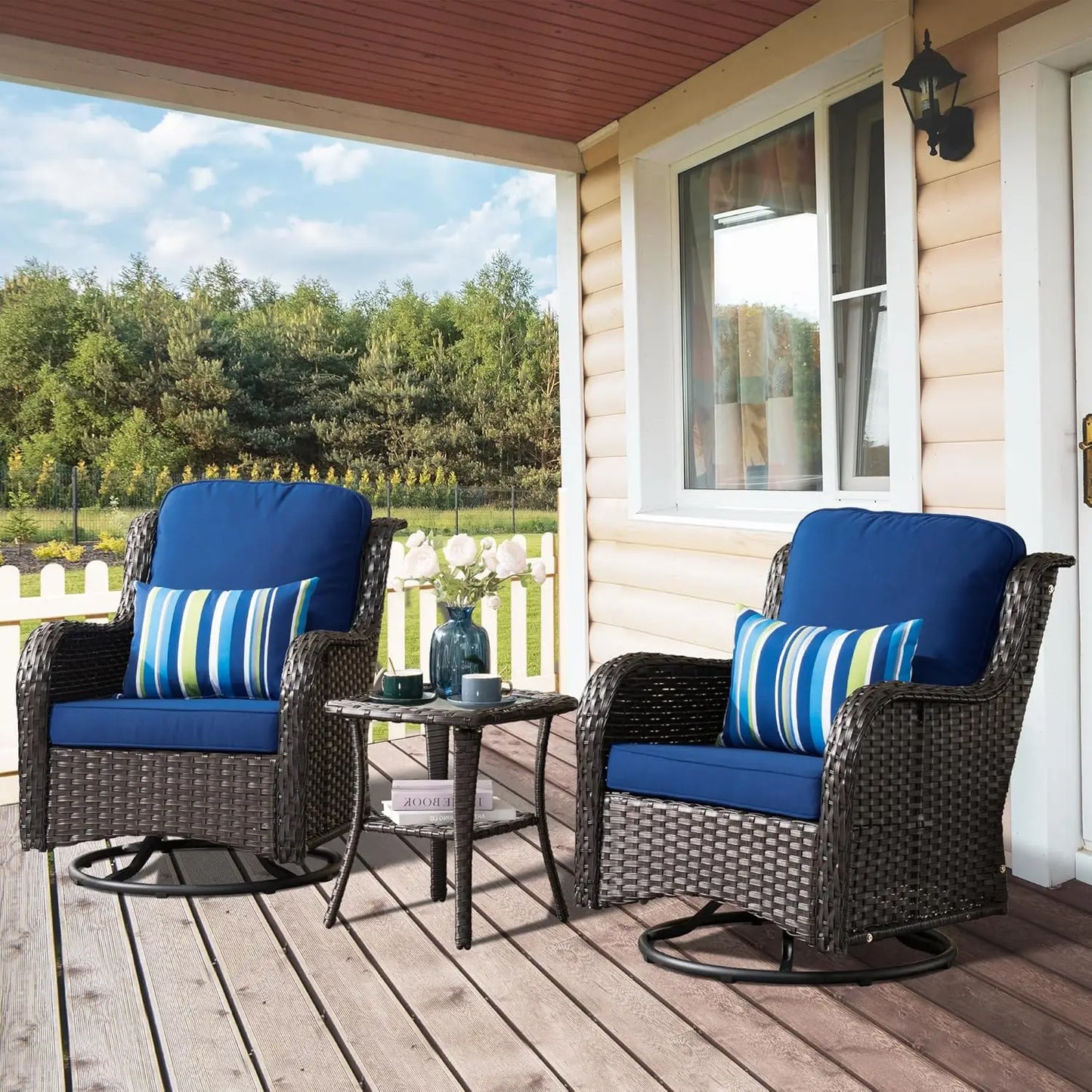 3 Pcs Swivel Rocking Furniture Set