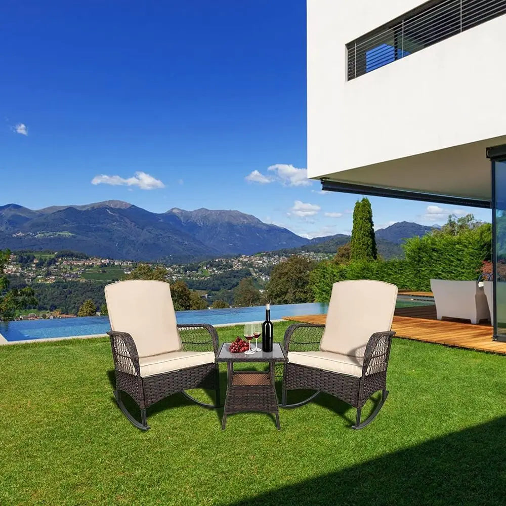 3 pcs Rocking Bistro Rocking Chairs