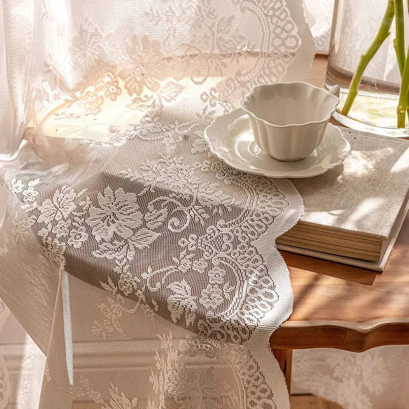 White Lace Sheer Curtains