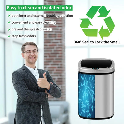 13-Gallon Kitchen Automatic Trash Can