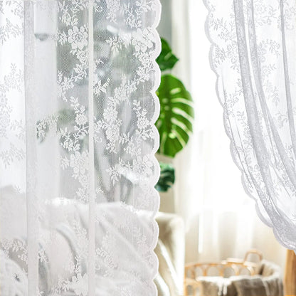 White Lace Sheer Curtains