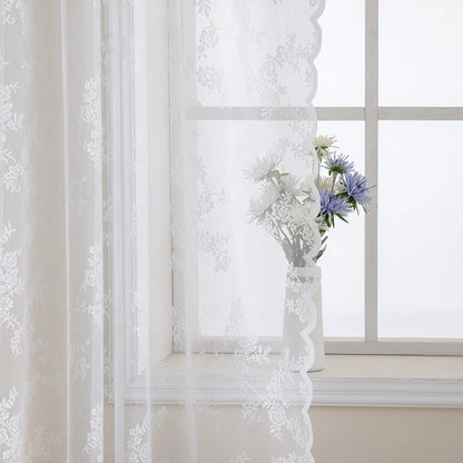 White Lace Sheer Curtains