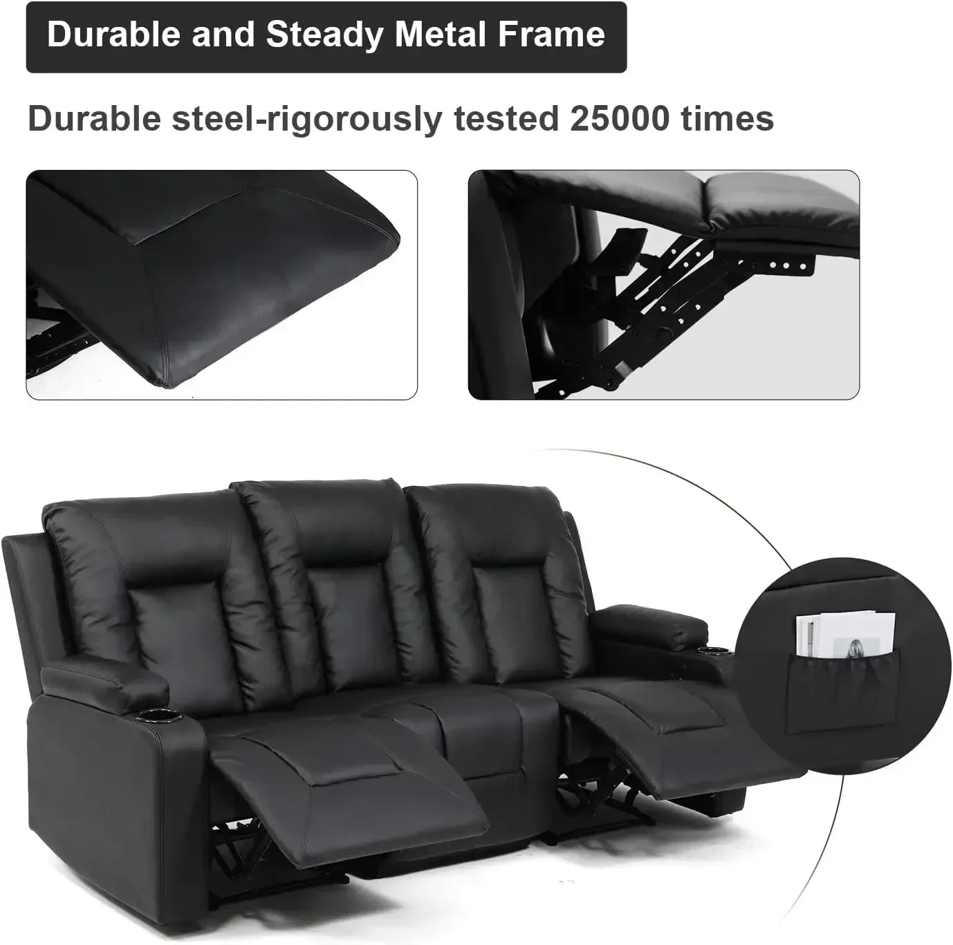 Leather Reclining Chair Set
