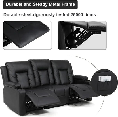 Leather Reclining Chair Set