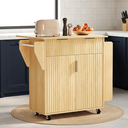 Oak Rolling Kitchen Island