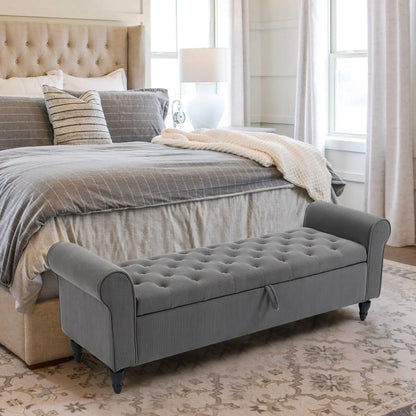 Upholstered End of Bed Storage Bench