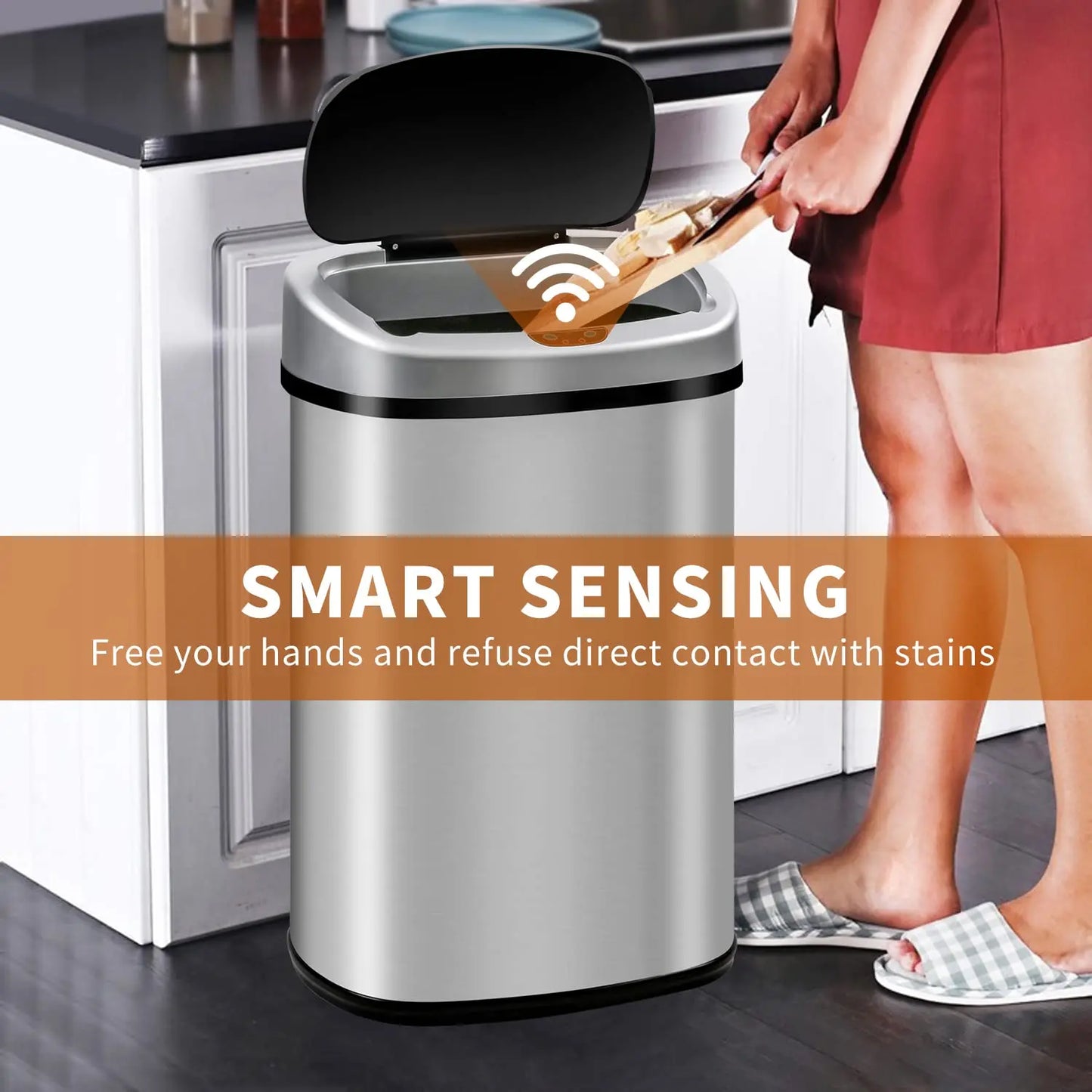 13-Gallon Kitchen Automatic Trash Can