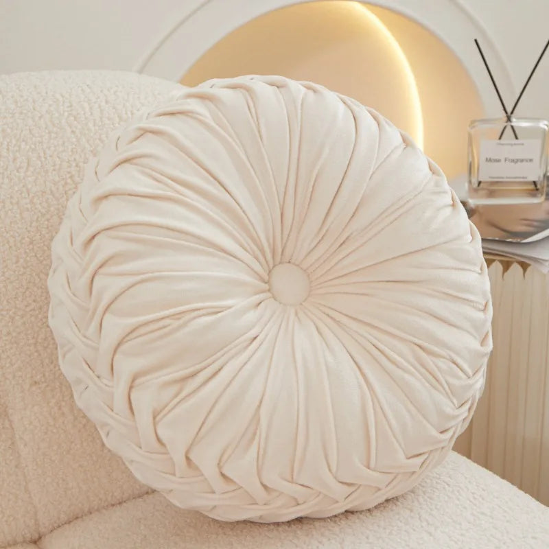 Throw Pillow Hand Sewn Pleated