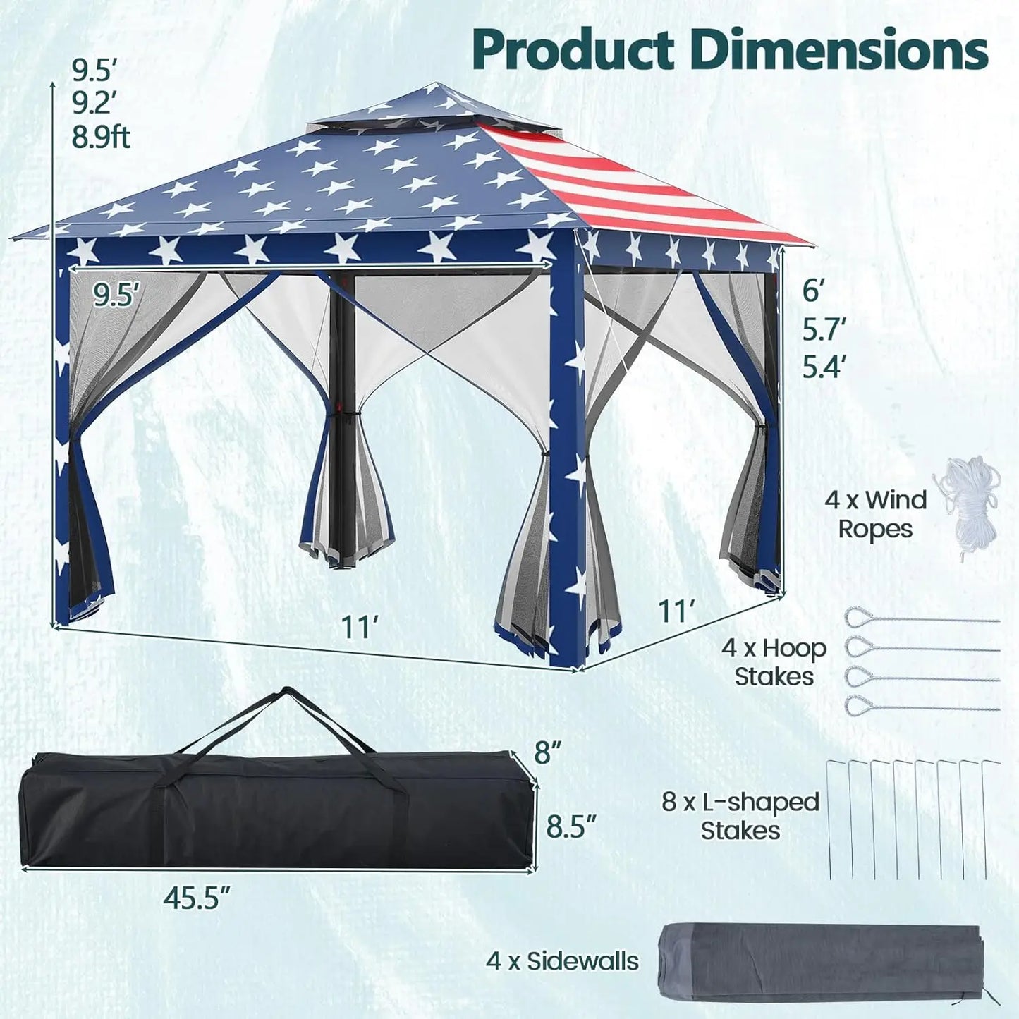 11 ft × 11 ft Pop up Gazebo