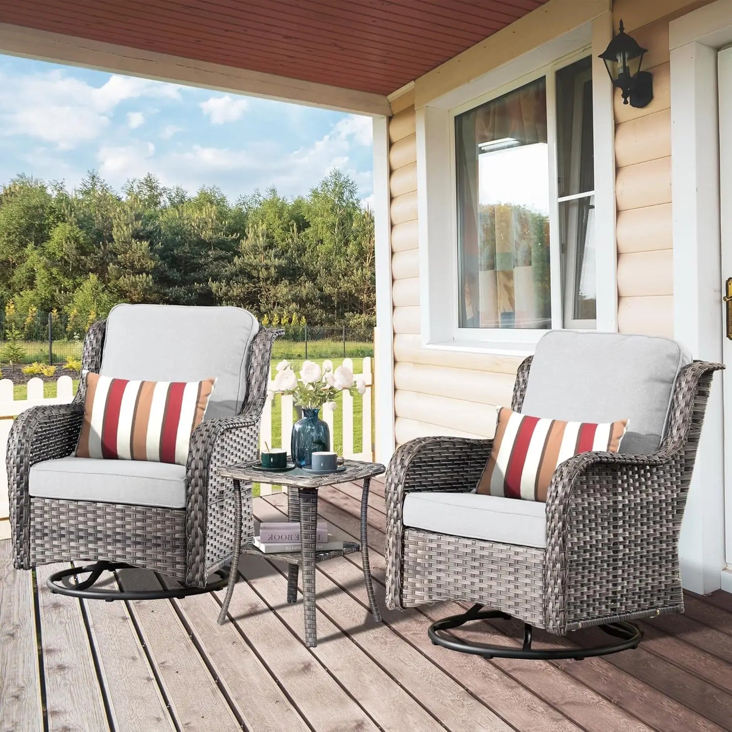 3 Pcs Swivel Rocking Furniture Set