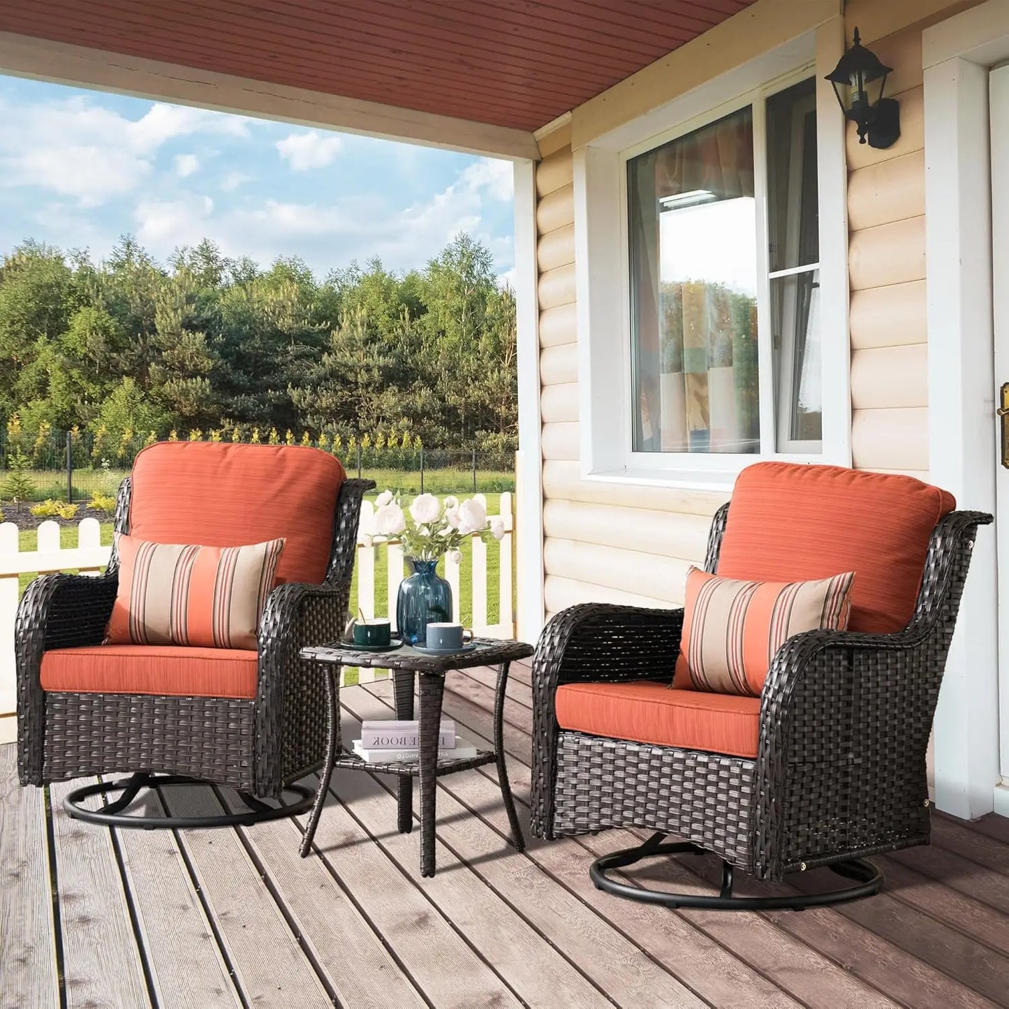 3 Pcs Swivel Rocking Furniture Set