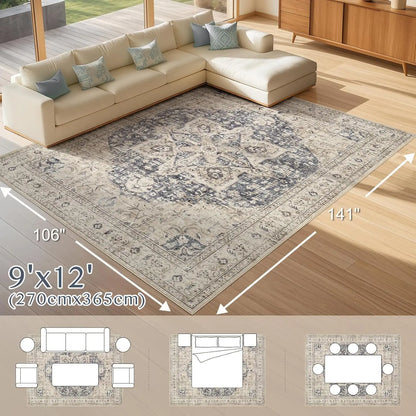 Washable 9x12 Oriental Rug