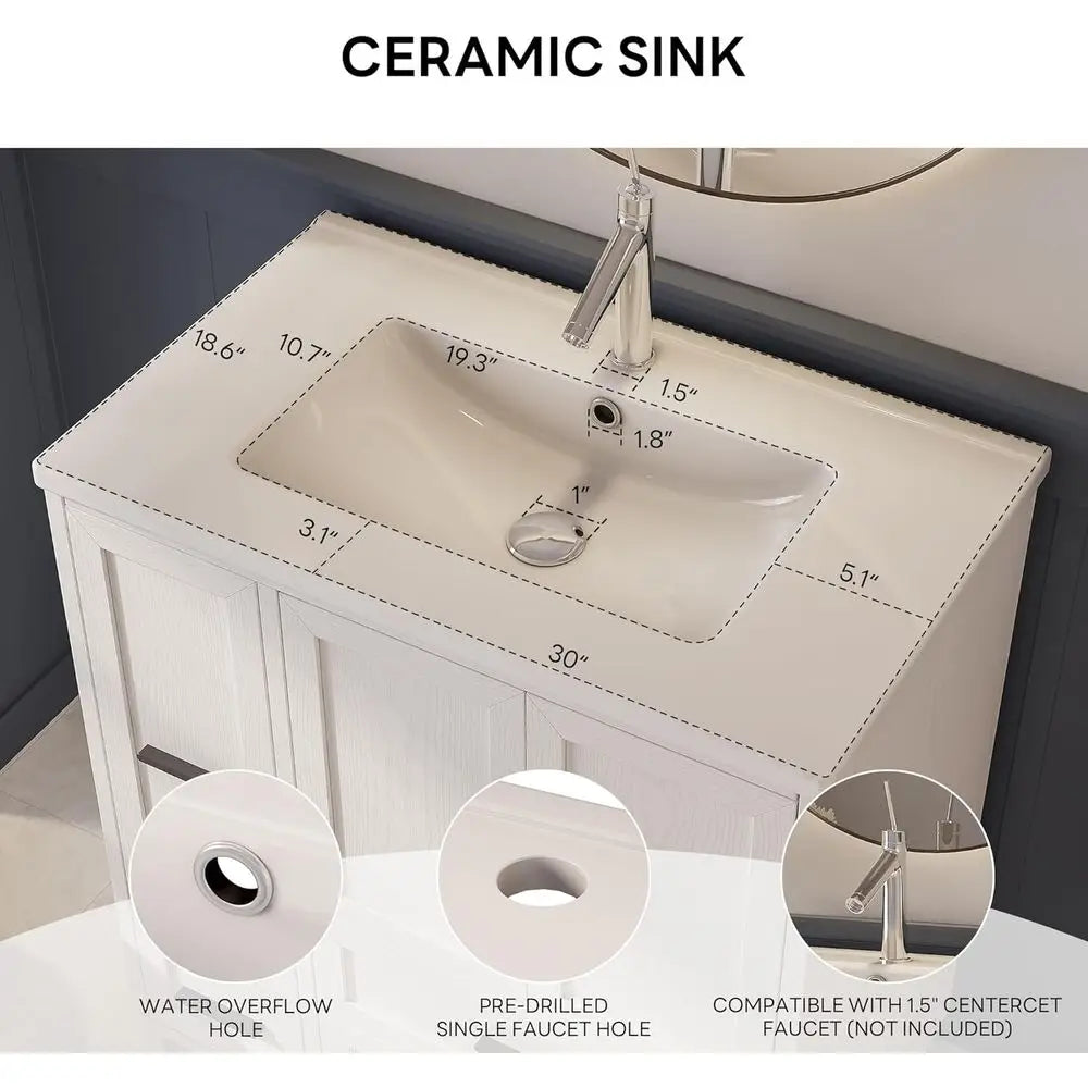 30" Bathroom Vanity with Sink