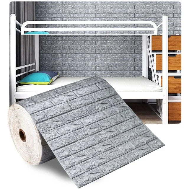 Self-adhesive Antique Foam Brick Wallpaper