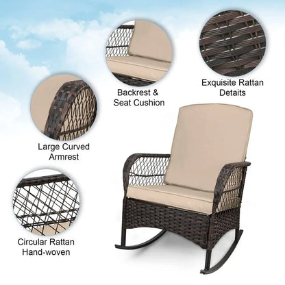 3 pcs Rocking Bistro Rocking Chairs