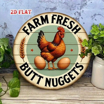 Rustic Metal Rooster Sign