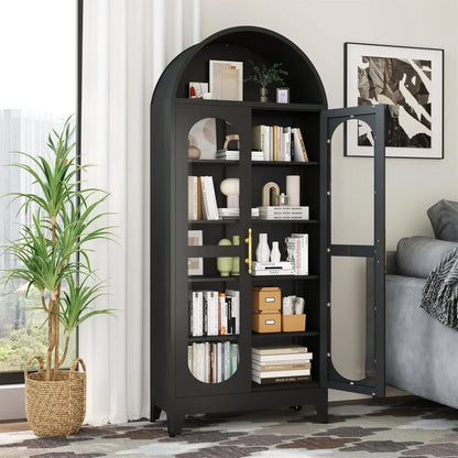 Tall Arched Cabinet w Glass Doors