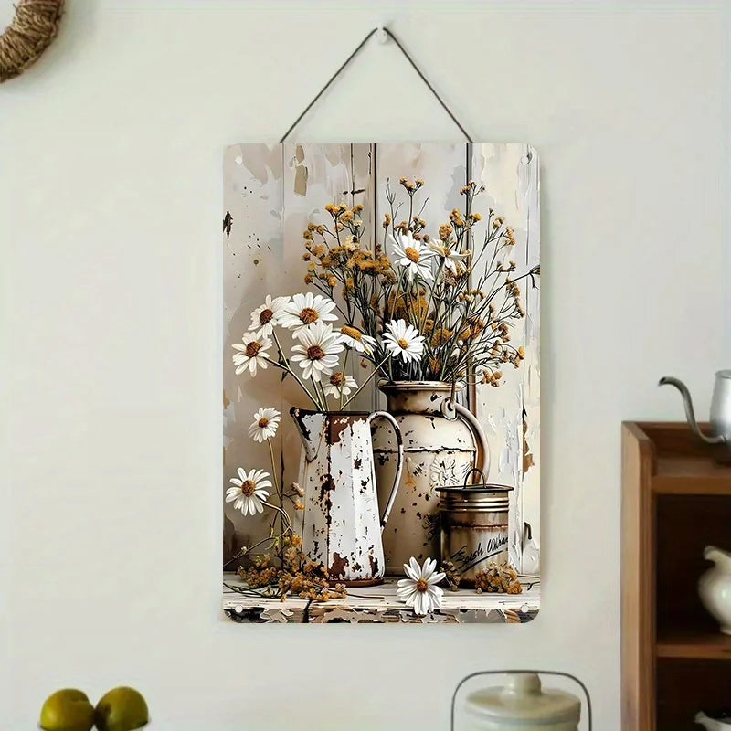 Rustic Daisy Floral Vase