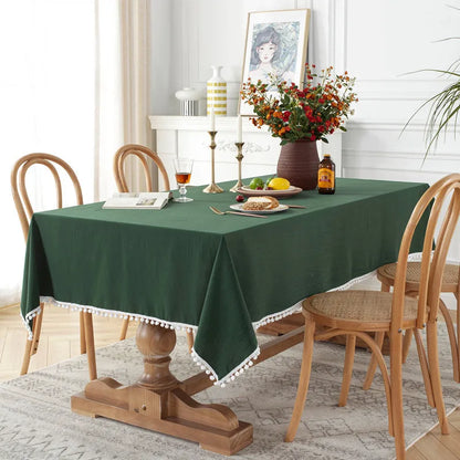 Cotton Tablecloth with Tassels