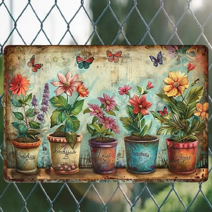 Charming Vintage Garden Metal Sign