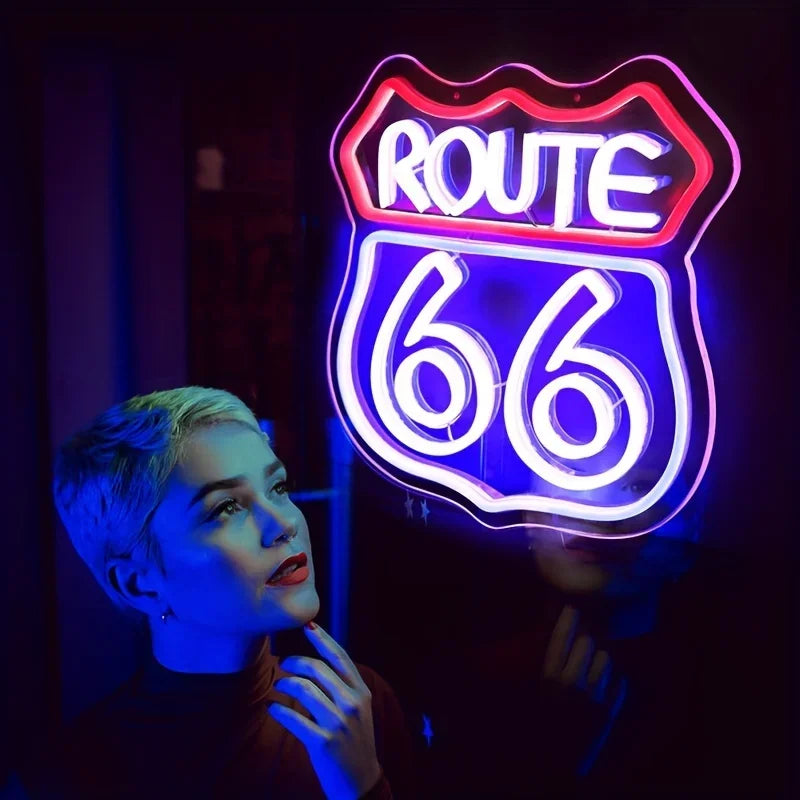 Historic Route 66 Neon Sign