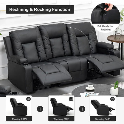 Leather Reclining Chair Set