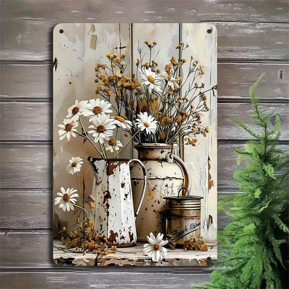 Rustic Daisy Floral Vase