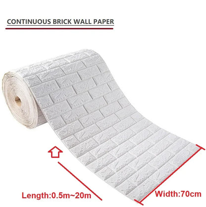 Self-adhesive Antique Foam Brick Wallpaper