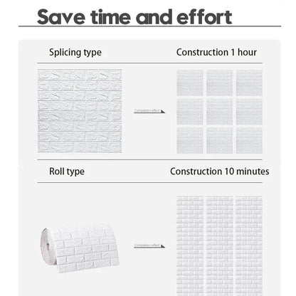 Self-adhesive Antique Foam Brick Wallpaper
