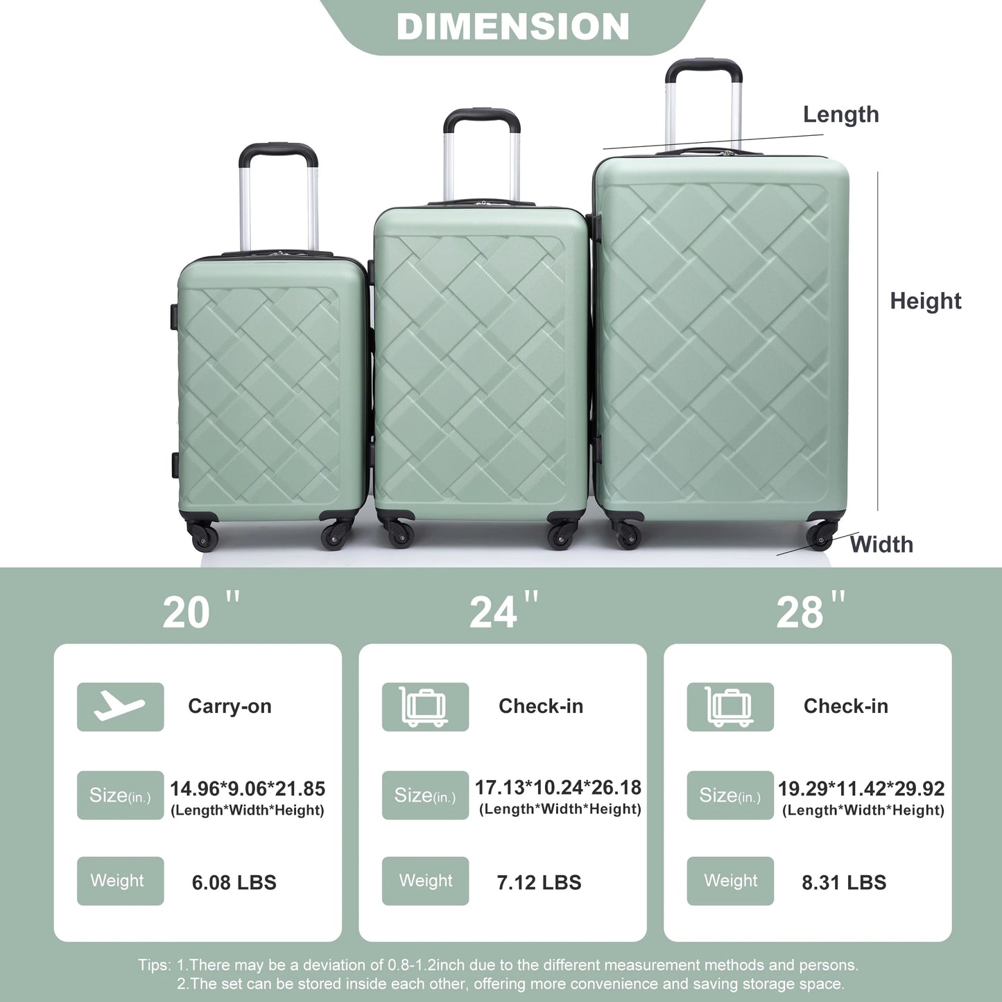 3 Piece Luggage Sets