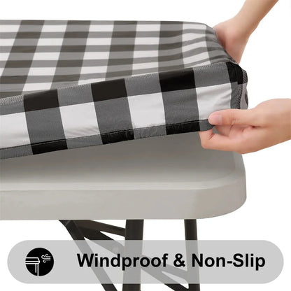 Elastic Waterproof Tablecloth Fitted Vinyl