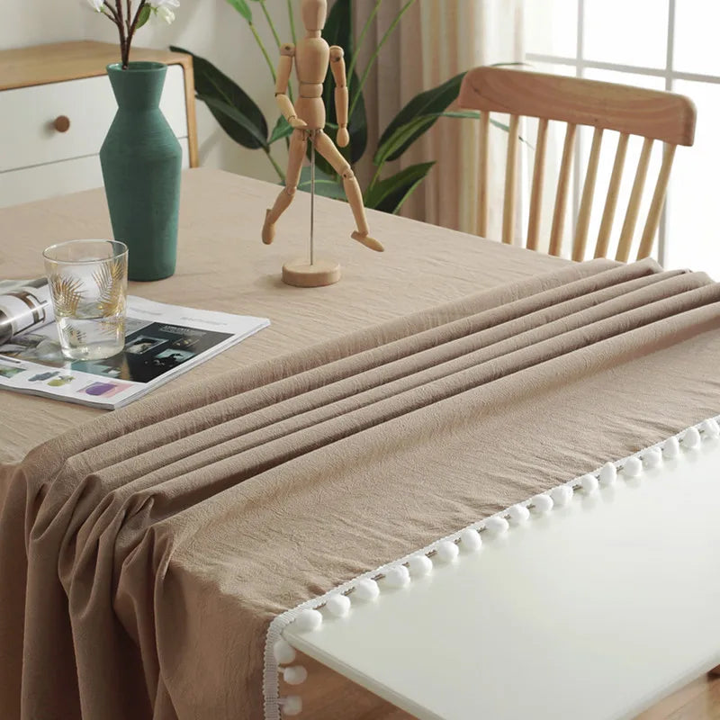 Cotton Tablecloth with Tassels