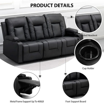 Leather Reclining Chair Set