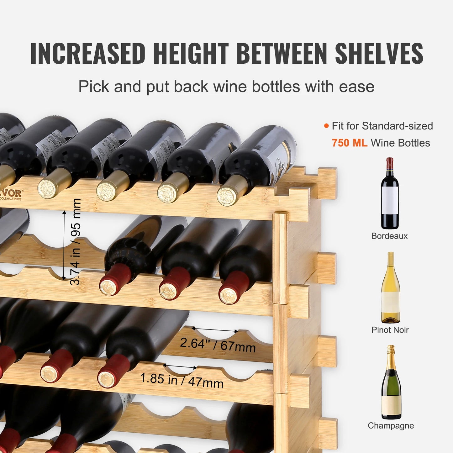48/72 Bottle Stackable Wine Rack